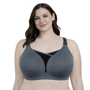 LIVI Active Sports Bra 40DD Full Coverage Underwire Gray Black Mesh Back